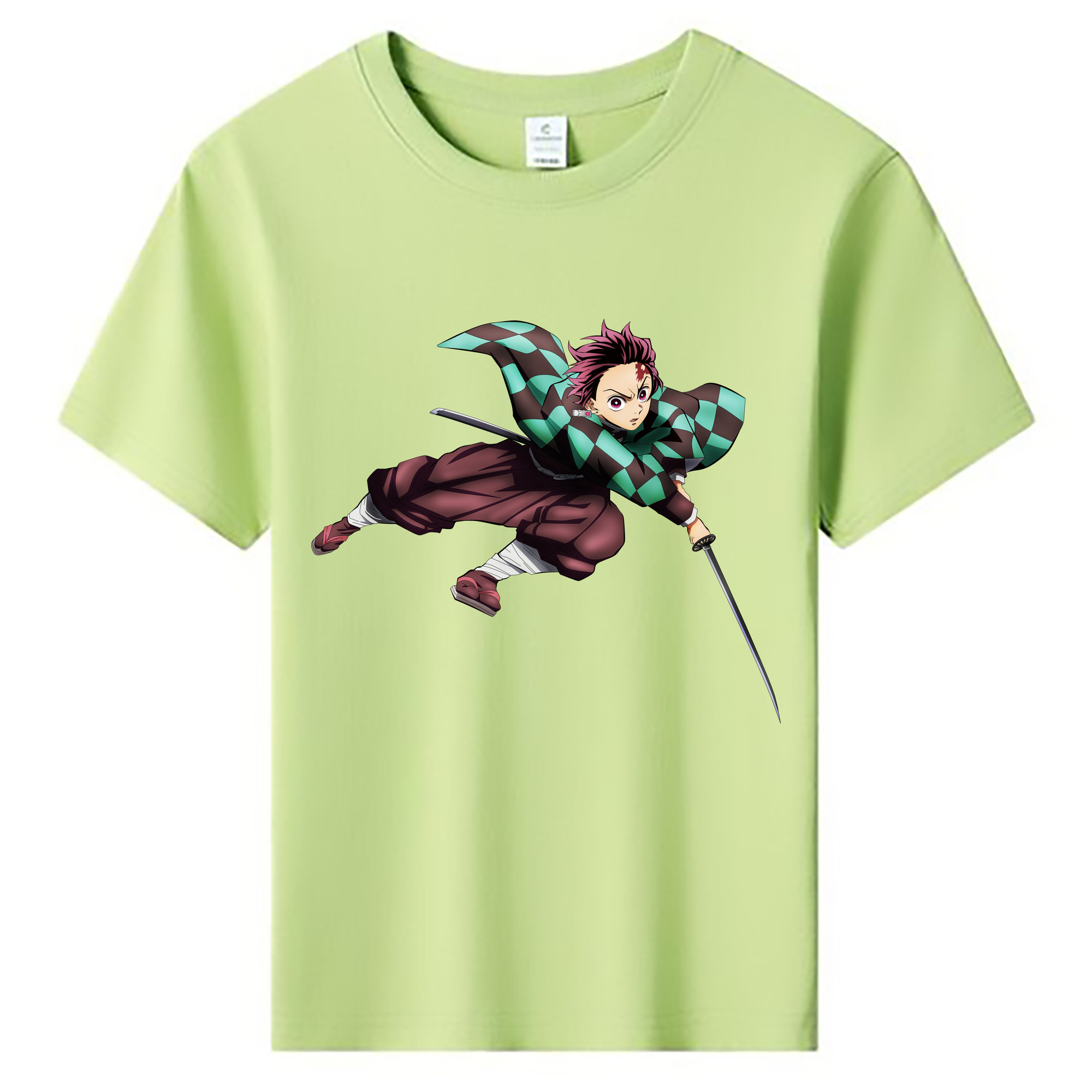 （画像用） 鬼滅の刃 竈門 炭治郎／かまど たんじろう Kamado Tanjirou 綿100％キッズTシャツ（フロントプリント）